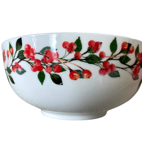 MIKASA Cardinal Leaves Porcelain Bowl 6in Set of 4 All Purpose NEW - Picture 3 of 10